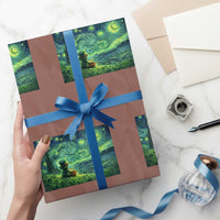 St Patricks Day Starry Night Leprechaun Shamrock Van Gogh Wrapping Paper Roll