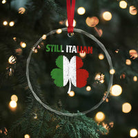 St Patricks Day Still Italian Crystal Glass Ornament Funny Retro Shamrock Italy Flag