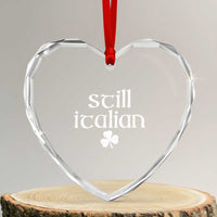 St Patricks Day Still Italian Heart Crystal Glass Ornament Funny Lucky Shamrock Clovers
