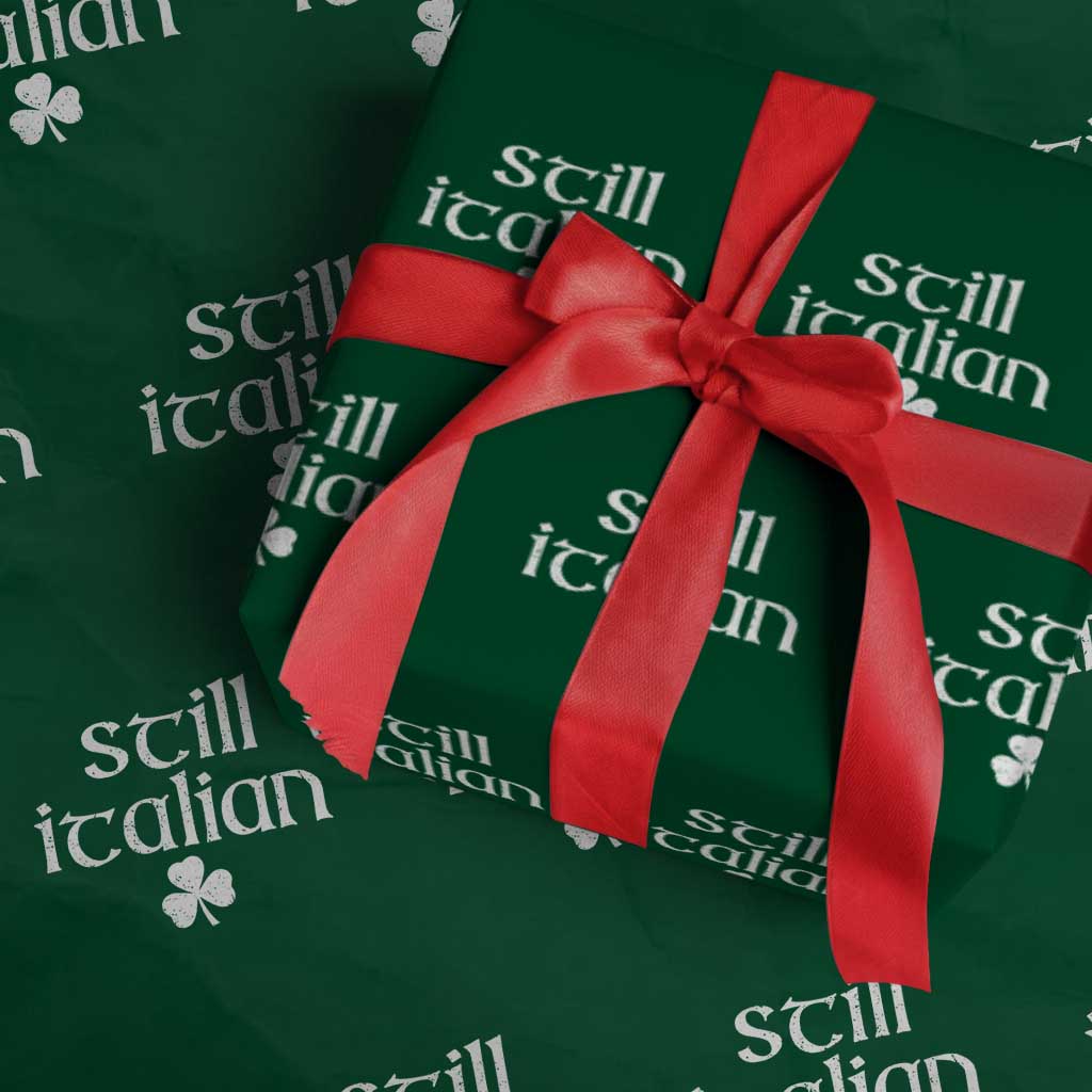 St Patricks Day Still Italian Wrapping Paper Roll Funny Lucky Shamrock Clovers