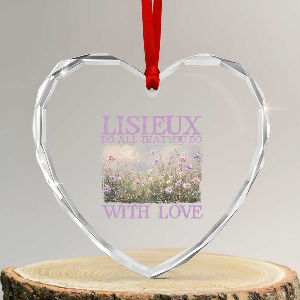 St Therese of Lisieux Heart Crystal Glass Ornament Catholic Saint Gift for Girls Orthodox Christian