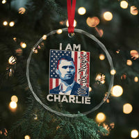 Stand With Charlie Crystal Glass Ornament Patriotic Free Speech We The People American Flag Graphic TS02