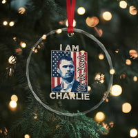 Stand With Charlie Crystal Glass Ornament Patriotic Free Speech We The People American Flag Graphic TS02