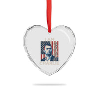 Stand With Charlie Heart Crystal Glass Ornament Patriotic Free Speech We The People American Flag Graphic - Wonder Print Shop