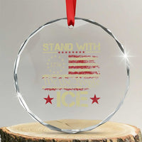 Stand With Ice Crystal Glass Ornament Immigration Officers American Flag Border Patrol