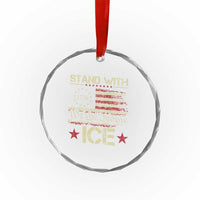 Stand With Ice Crystal Glass Ornament Immigration Officers American Flag Border Patrol