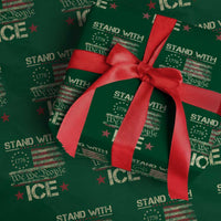 Stand With Ice Wrapping Paper Roll Immigration Officers American Flag Border Patrol