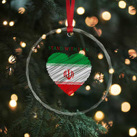 Stand With Iran Crystal Glass Ornament Anti War Political Protest Statement