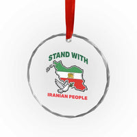 Stand With Iranian People Peace Dove Crystal Glass Ornament Iran Map Flag Freedom Human Rights Support