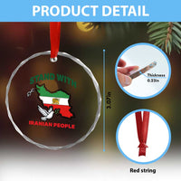 Stand With Iranian People Peace Dove Crystal Glass Ornament Iran Map Flag Freedom Human Rights Support