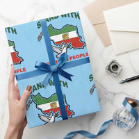 Stand With Iranian People Peace Dove Wrapping Paper Roll Iran Map Flag Freedom Human Rights Support