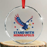 Stand With Minneapolis Crystal Glass Ornament American Eagle Protest Gift