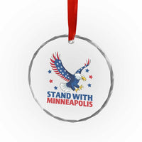 Stand With Minneapolis Crystal Glass Ornament American Eagle Protest Gift