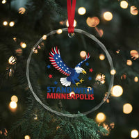 Stand With Minneapolis Crystal Glass Ornament American Eagle Protest Gift