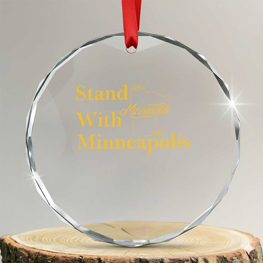 Stand With Minneapolis Crystal Glass Ornament Community And Social Justice Gift