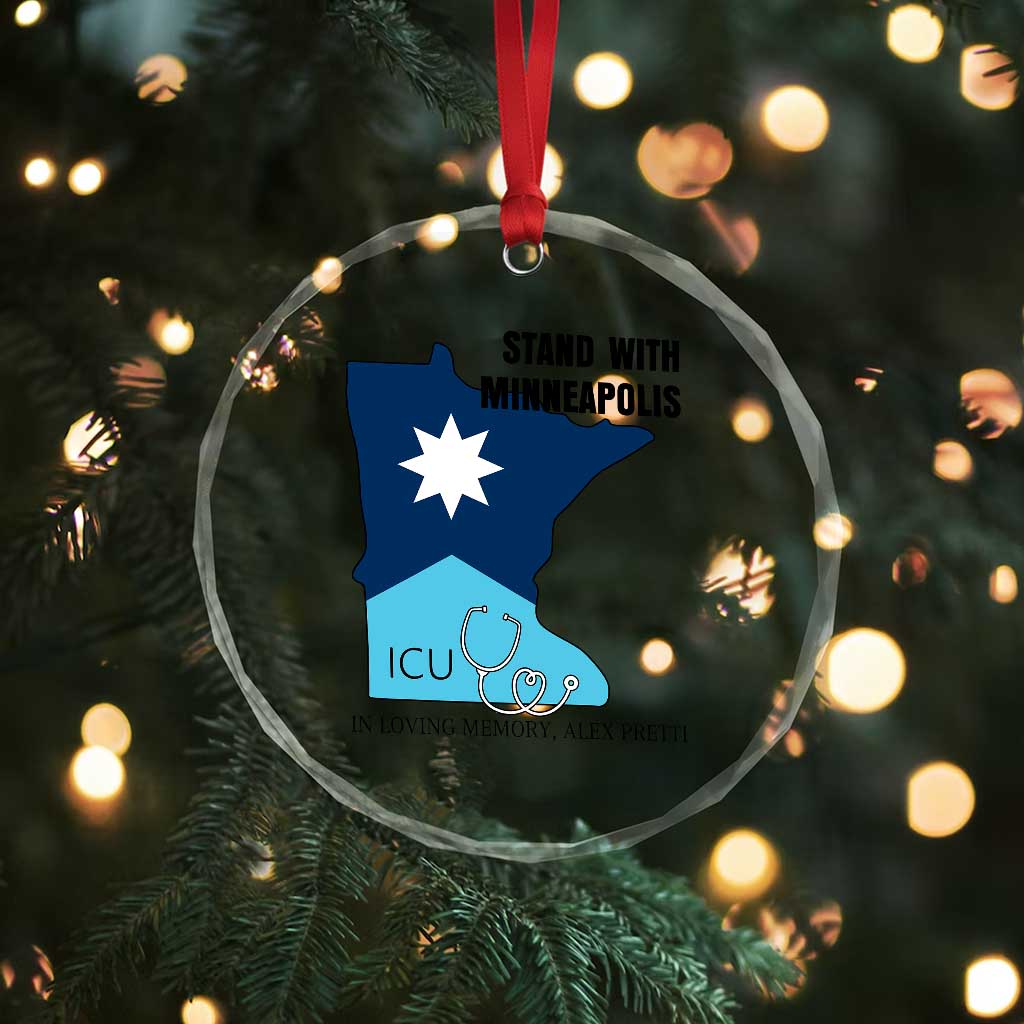Stand With Minneapolis Crystal Glass Ornament In Loving Memory Of Alex