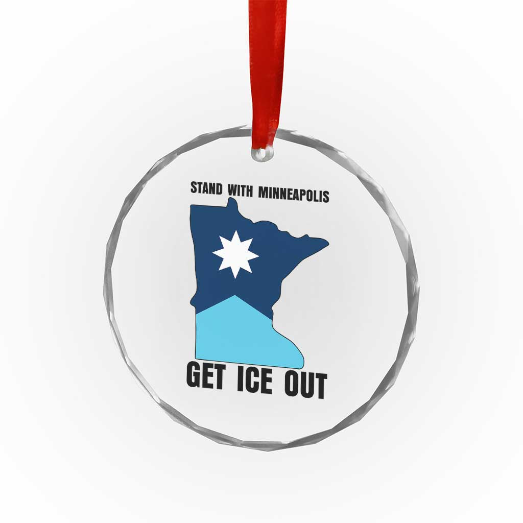 Stand With Minneapolis Crystal Glass Ornament Social Justice Support
