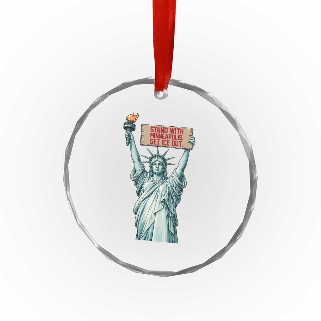 Stand With Minneapolis Crystal Glass Ornament Statue Of Liberty Torch Justice Support