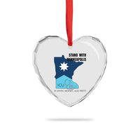 Stand With Minneapolis Heart Crystal Glass Ornament In Loving Memory Of Alex