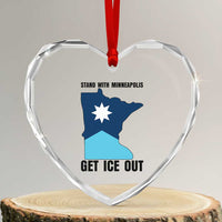 Stand With Minneapolis Heart Crystal Glass Ornament Social Justice Support