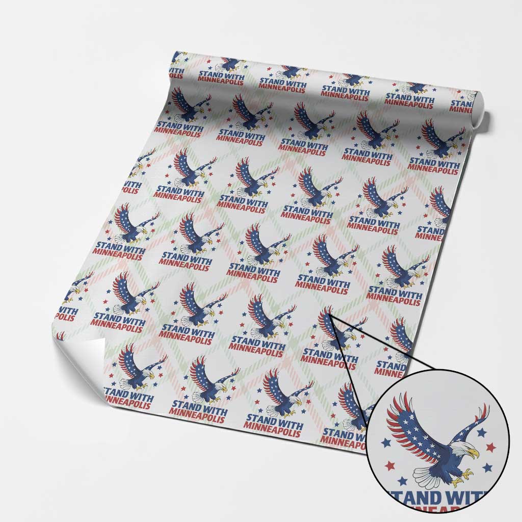 Stand With Minneapolis Wrapping Paper Roll American Eagle Protest Gift