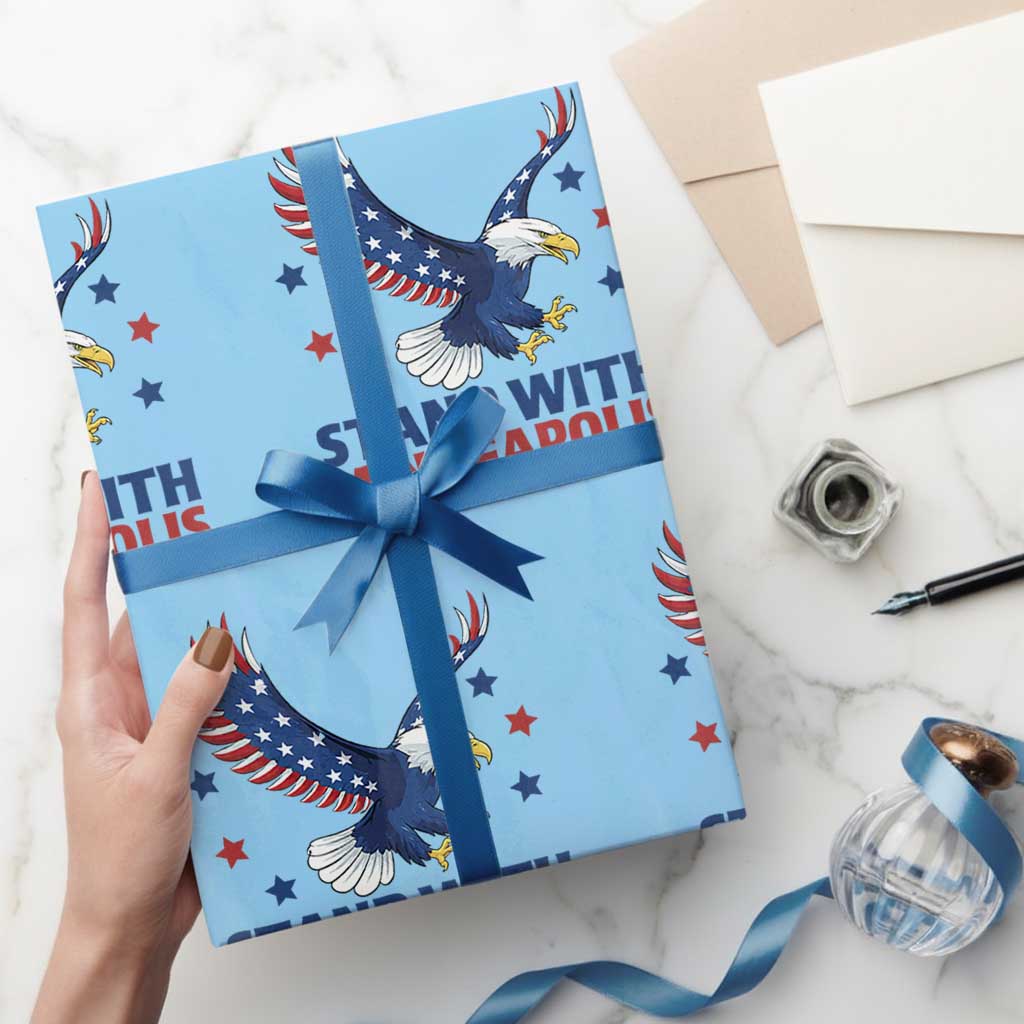 Stand With Minneapolis Wrapping Paper Roll American Eagle Protest Gift
