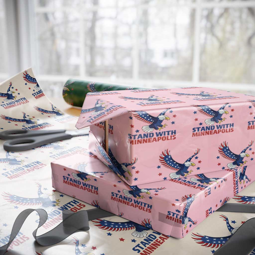 Stand With Minneapolis Wrapping Paper Roll American Eagle Protest Gift