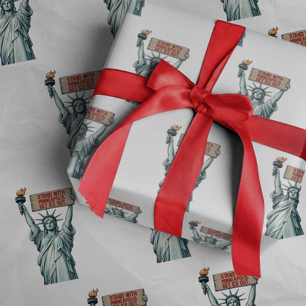 Stand With Minneapolis Wrapping Paper Roll Statue Of Liberty Torch Justice Support