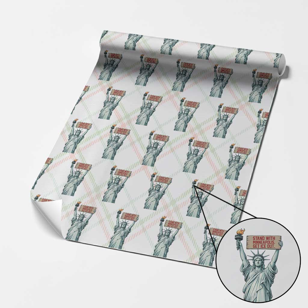 Stand With Minneapolis Wrapping Paper Roll Statue Of Liberty Torch Justice Support