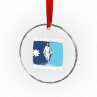 Stand with Minnesota Crystal Glass Ornament Christian Jesus Minnesota Strong Subtle Anti ICE