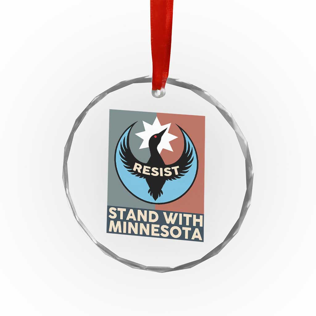 Stand With Minnesota Crystal Glass Ornament Common Loon Pride Support