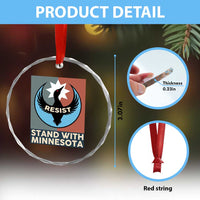 Stand With Minnesota Crystal Glass Ornament Common Loon Pride Support