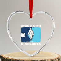 Stand with Minnesota Heart Crystal Glass Ornament Christian Jesus Minnesota Strong Subtle Anti ICE