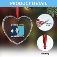 Stand with Minnesota Heart Crystal Glass Ornament Christian Jesus Minnesota Strong Subtle Anti ICE