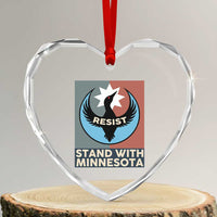Stand With Minnesota Heart Crystal Glass Ornament Common Loon Pride Support