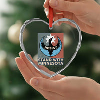 Stand With Minnesota Heart Crystal Glass Ornament Common Loon Pride Support