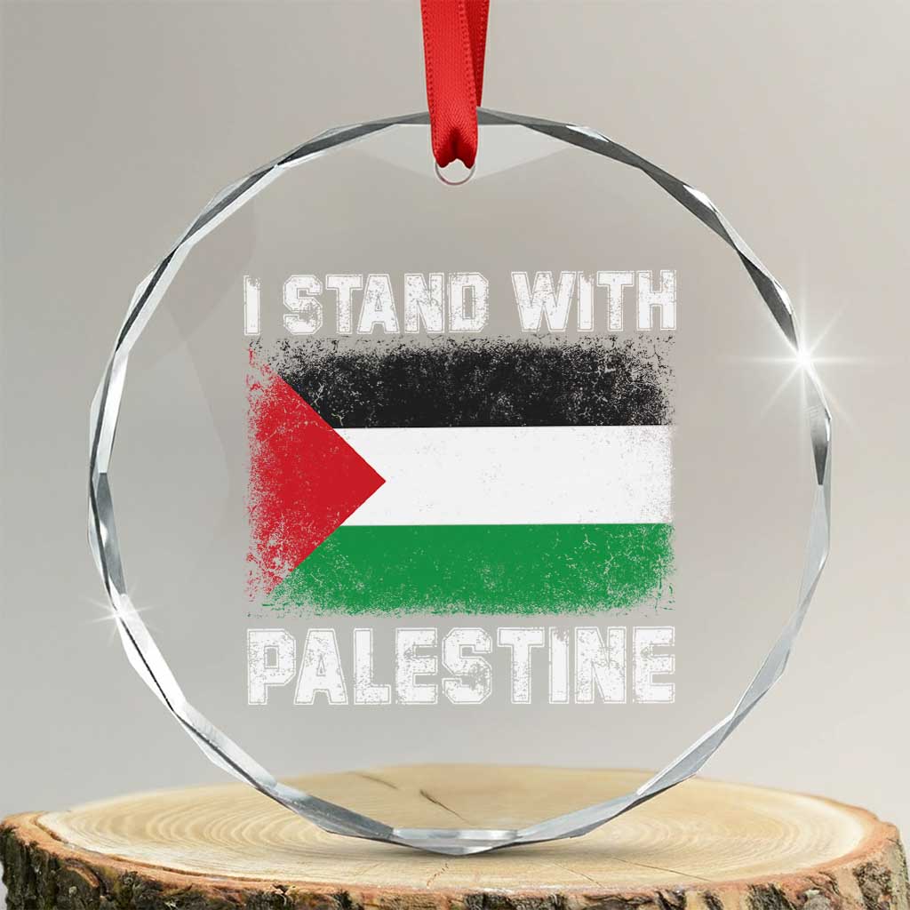 Stand With Palestine Crystal Glass Ornament Gaza Palestinian Flag TS10
