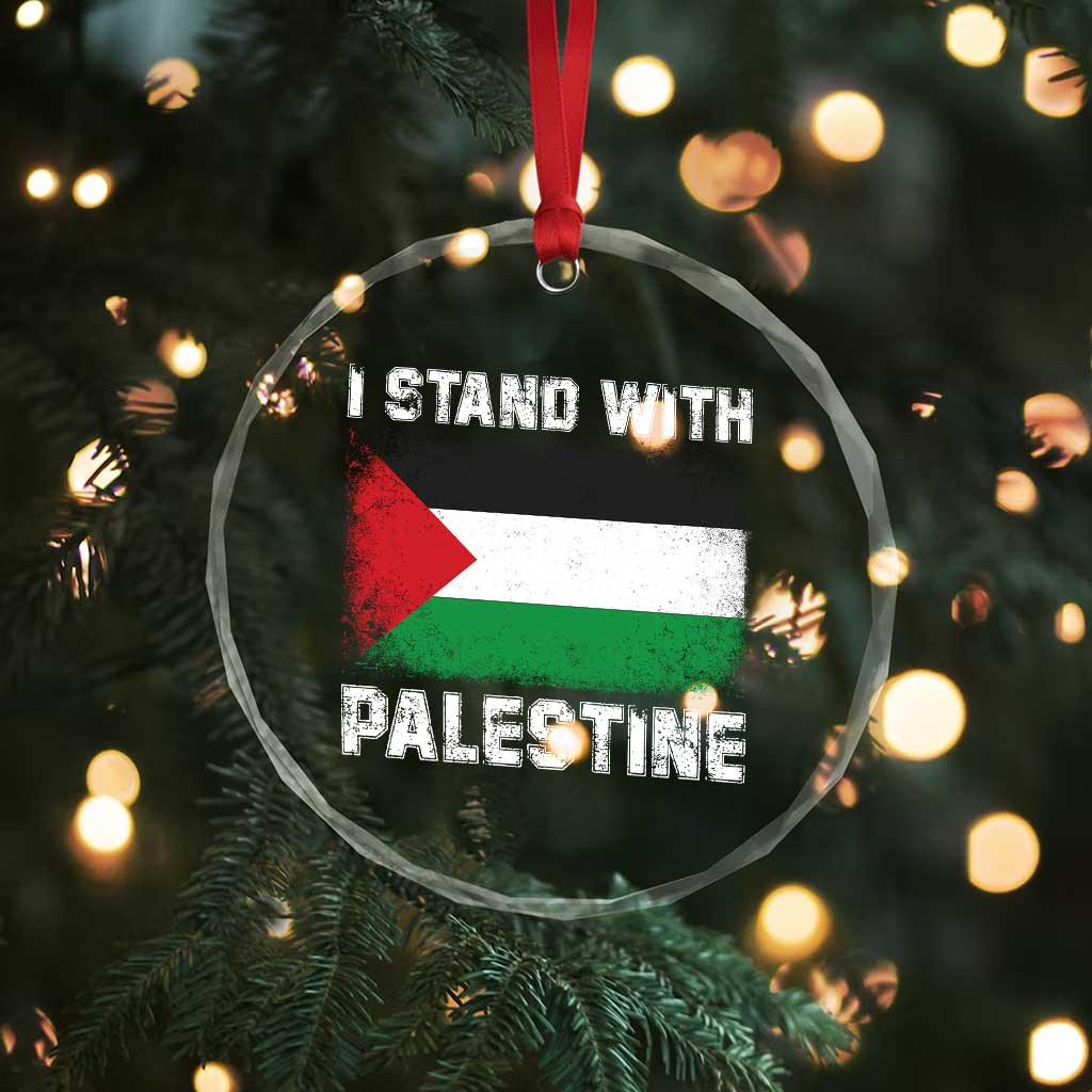 Stand With Palestine Crystal Glass Ornament Gaza Palestinian Flag TS10