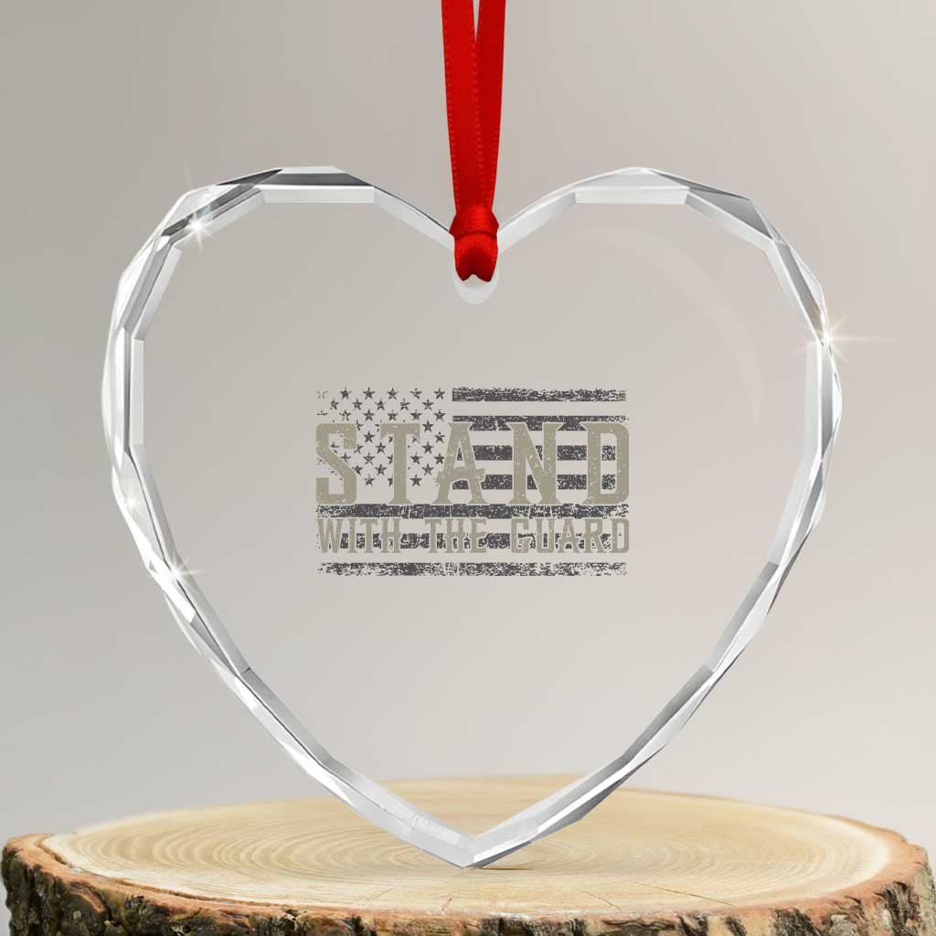 Stand With The Guard Heart Crystal Glass Ornament DC Guardsmen - Wonder Print Shop