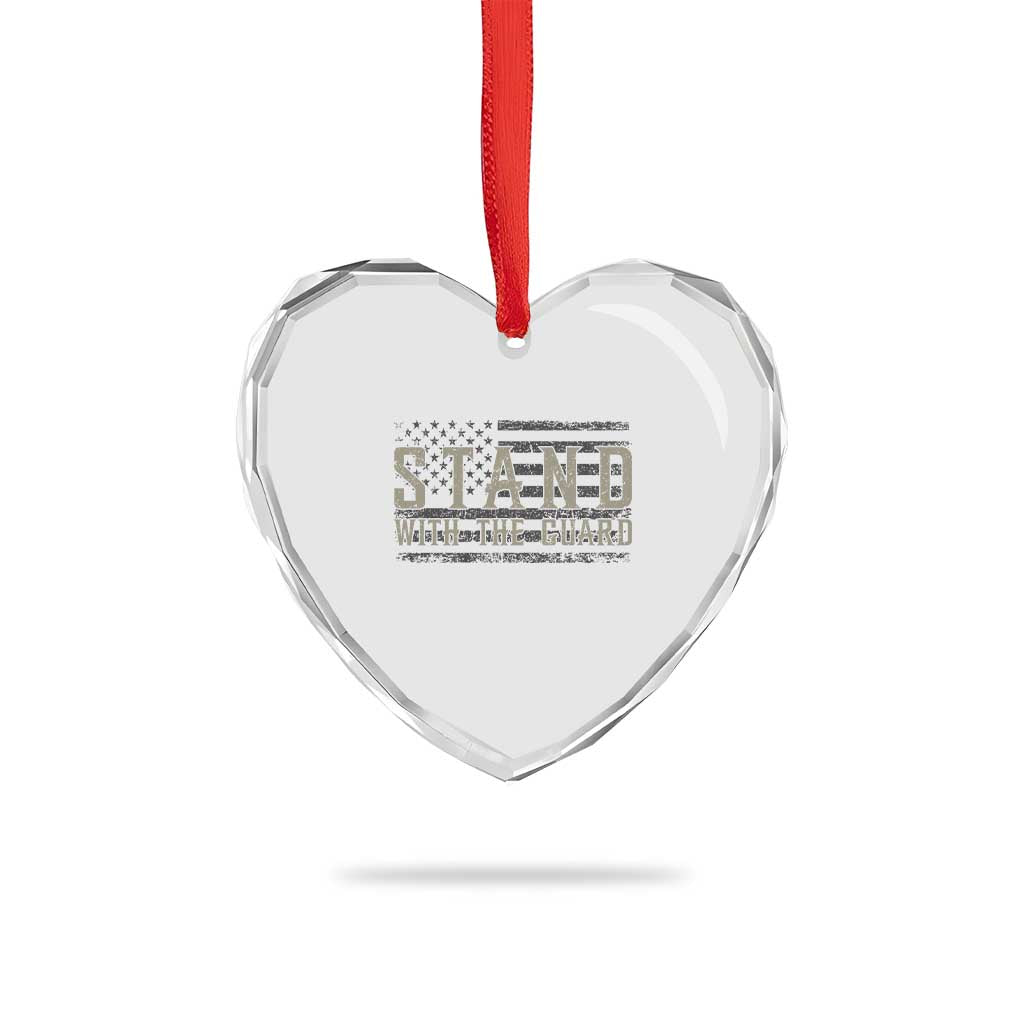 Stand With The Guard Heart Crystal Glass Ornament DC Guardsmen - Wonder Print Shop