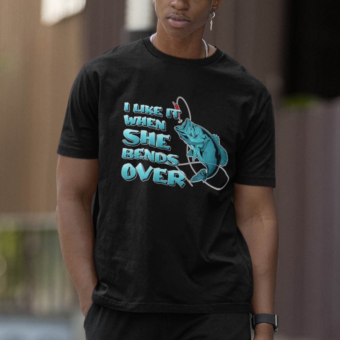 Funny Fishing T Shirt I Like It When She Bends Over But I Love It When She Tugs On My Worm And Swallows Funny Fisherman Fishing Gag Gift for Men Angler - Wonder Print Shop