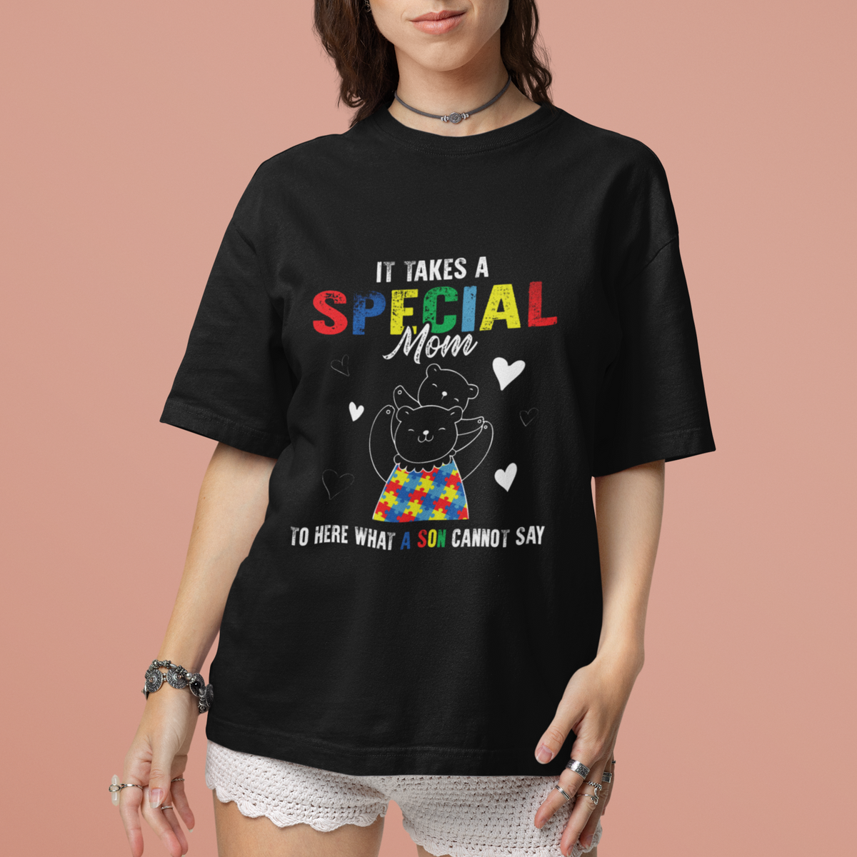 Autism Awareness T Shirt For Women It Takes A Special Mom To Hear What A Son Cannot Say - Wonder Print Shop