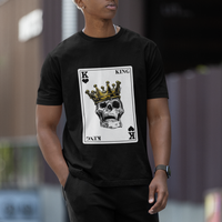 Poker T Shirt Couple Matching - 1/2 Card King Skull - Wonder Print Shop