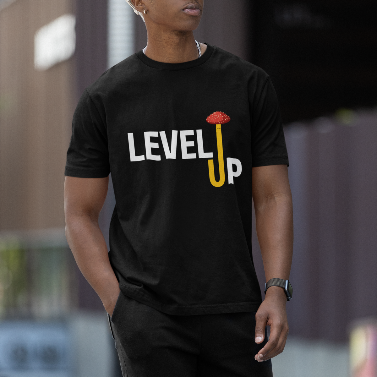 Level Up Mushroom Grow Your Own Way T Shirt - Wonder Print Shop