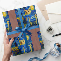 Starry Hanukkah Night Wrapping Paper Roll Funny Llama Jewish Holiday Gift - Wonder Print Shop
