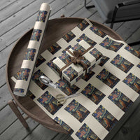 Starry Night Cat Patriotic American Pride Wrapping Paper Roll