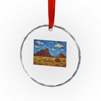 Starry Night Desert Monument Valley Crystal Glass Ornament Hogan Home Oil Painting Graphic
