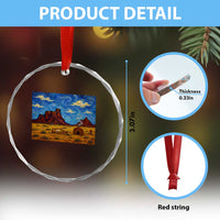 Starry Night Desert Monument Valley Crystal Glass Ornament Hogan Home Oil Painting Graphic