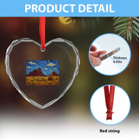 Starry Night Desert Monument Valley Heart Crystal Glass Ornament Hogan Home Oil Painting Graphic