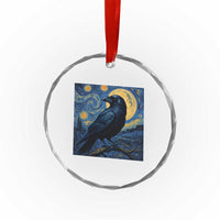 Starry Night Raven Moon Van Gogh Crystal Glass Ornament - Wonder Print Shop